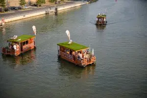 3 Hausboote auf dem Main bei Würzburg