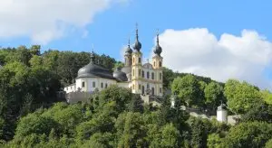 Die Wallfahrtskirche Mariä Heimsuchung (genannt Käppele) in Würzburg.